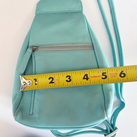 ILI New York & Toronto Leather Mini Backpack Light Green Small main image 4